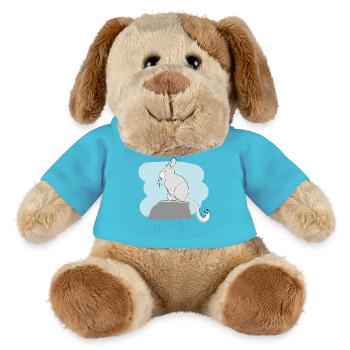 Illustriertes Design mit Viscacha - MiniFeet® Hund Helge - Atollblau - Vorne