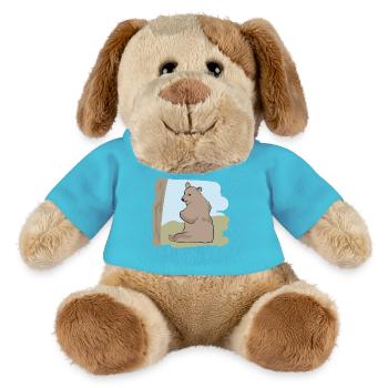 Illustriertes Design mit Bär - MiniFeet® Hund Helge - Atollblau - Vorne
