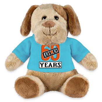 60 years old present sixty - Chien en peluche Helge MiniFeet® - bleu outremer - Devant