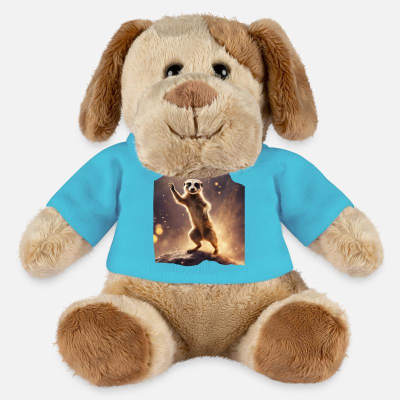 Tanzendes Erdmännchen in Glitzer - MiniFeet® Hund Helge - Atollblau