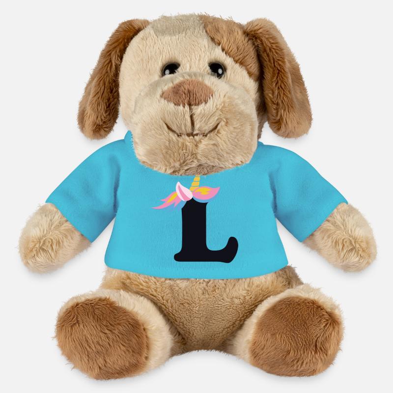 Einhorn-Buchstabe Regenbogenstyle "L" | be unique - MiniFeet® Hund Helge - Atollblau