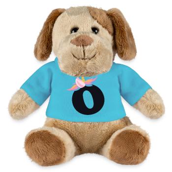 Unicorn Letter Rainbow Style "O" | be unique - MiniFeet® Dog Helge - atoll blue - Front