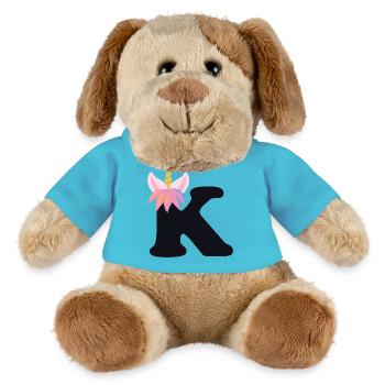 Unicorn Letter Rainbow Style "K" | be unique - MiniFeet® Dog Helge - atoll blue - Front