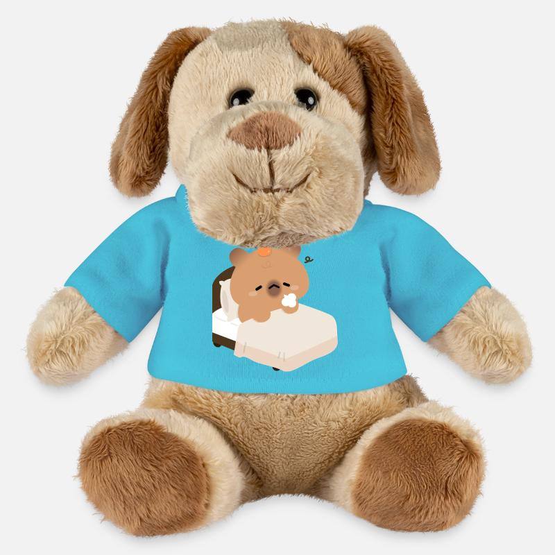 Schläfrige Kapybara im gemütlichen Bett - MiniFeet® Hund Helge - Atollblau