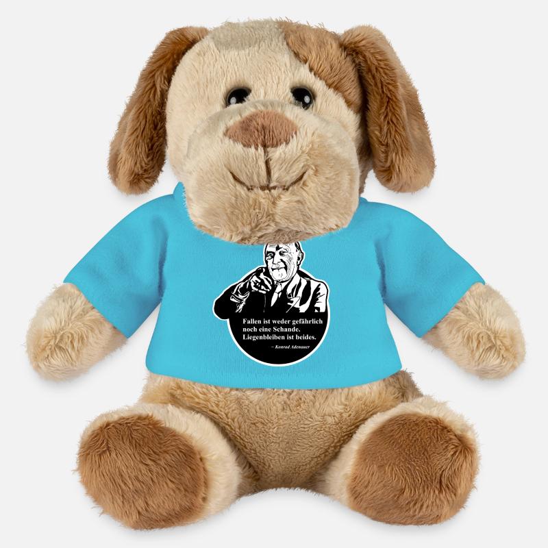 Konrad Adenauer Zitat: Fallen - MiniFeet® Hund Helge - Atollblau