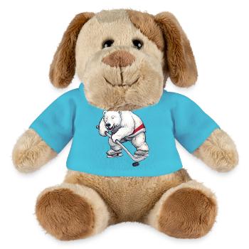 Polar Bear Ice Hockey Player Design - MiniFeet® Dog Helge - atoll blue - Front