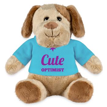 süßer Optimist Geschenkidee - MiniFeet® Hund Helge - Atollblau - Vorne