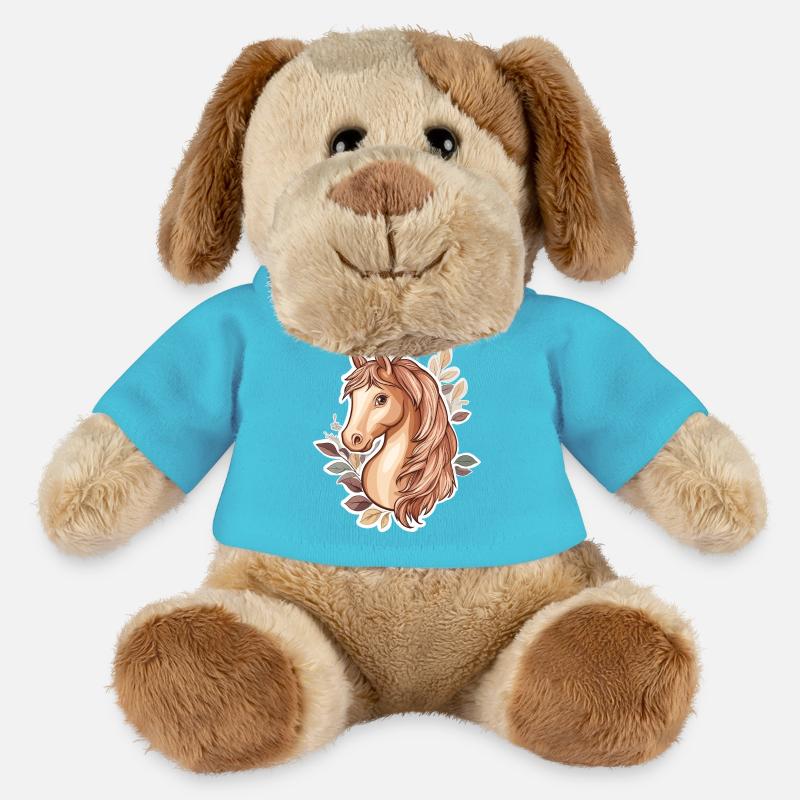 Pferd Herbstblätter - MiniFeet® Hund Helge - Atollblau