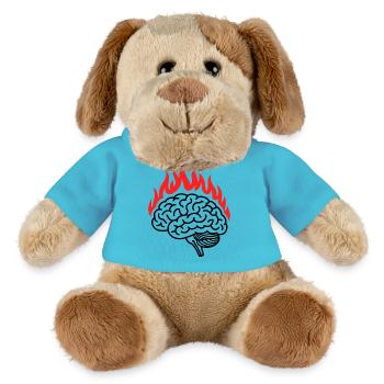 Trop réfléchir - Citation introvertie amusante - Chien en peluche Helge MiniFeet® - bleu outremer - Devant