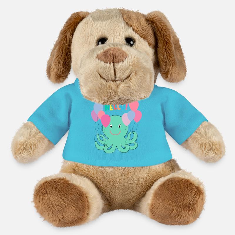Octopus With Balloons Says Hello - Sea Fun - MiniFeet® Dog Helge - atoll blue