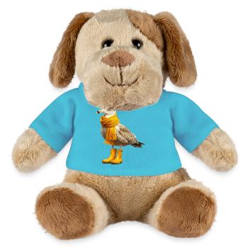 Albatross with rubber boots and scarf - MiniFeet® Dog Helge - atoll blue - Front