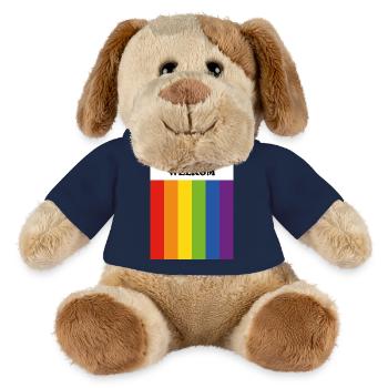 LGBT welcome Welkom Queer Safe Space - in Dutch  - MiniFeet® Dog Helge - french navy - Front