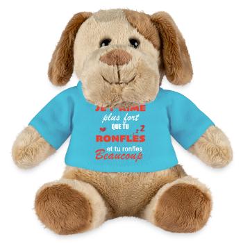 Humour Saint Valentin Homme Femme Couple Ronfles - Chien en peluche Helge MiniFeet® - bleu outremer - Devant
