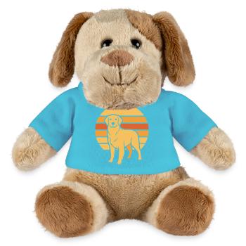 Hund Retro Sunset Flat Icon - MiniFeet® Hund Helge - Atollblau - Vorne
