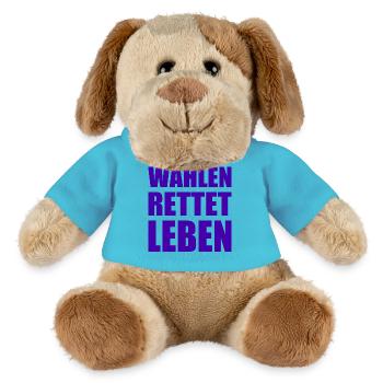 Voting saves lives - MiniFeet® Dog Helge - atoll blue - Front