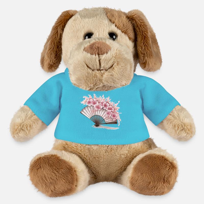 Geblümter japanischer Fächer - MiniFeet® Hund Helge - Atollblau