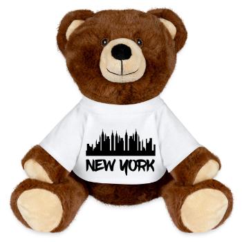 new york - MiniFeet® RecycelBär® Braun - Weiß - Vorne