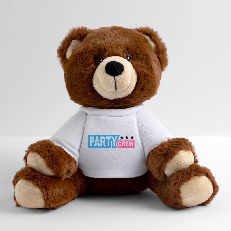 Party Crew Fun Sterne Feiern Team Freunde Mitglied MiniFeet® RecycelBär® Braun