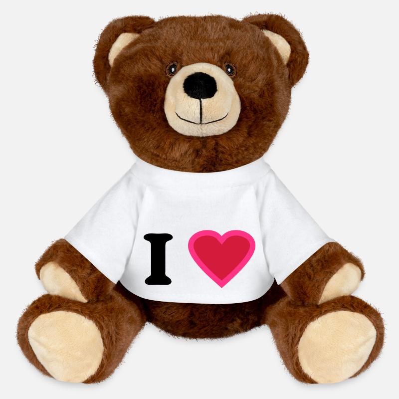 i love - MiniFeet® RecycelBär® Teddy Bear Brown - white