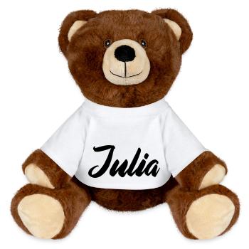 julia name - MiniFeet® RecycelBär® Braun - Weiß - Vorne