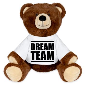 dream team - MiniFeet® RecycelBär® Braun - Weiß - Vorne