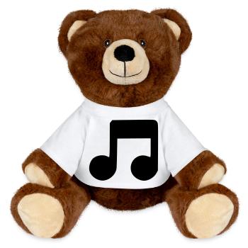 Musical note - MiniFeet® RecycelBär® Teddy Bear Brown - white - Front