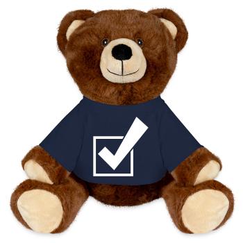 Tick Select Tick Symbol - MiniFeet® RecycelBär® Teddy Bear Brown - french navy - Front