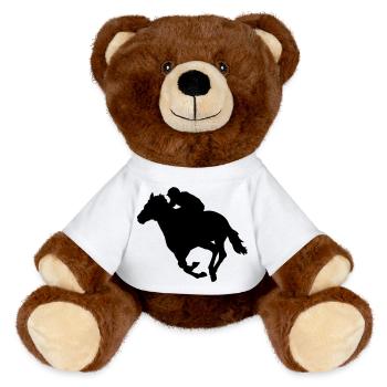 Horse racing - Nounours RecycelBär® marron - blanc - Devant