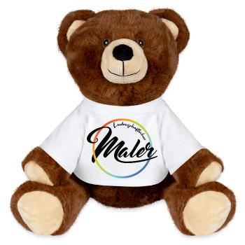 Leidenschaftlicher Maler - MiniFeet® RecycelBär® Braun - Weiß - Vorne