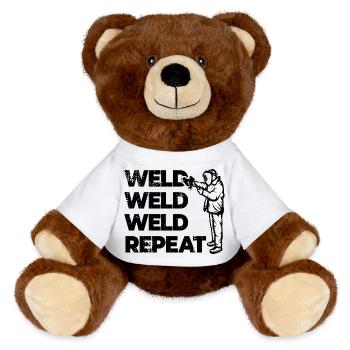 Repeat welding - MiniFeet® RecycelBär® Teddy Bear Brown - white - Front