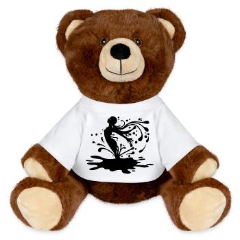 Silhouette et encre de chine - Nounours RecycelBär® marron - blanc - Devant