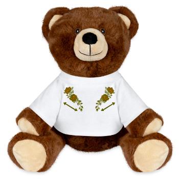 Western Rose - front vintage retro country - MiniFeet® RecycelBär® Teddy Bear Brown - white - Front