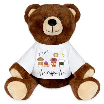 Ich liebe Kaffee - MiniFeet® RecycelBär® Braun - Weiß - Vorne