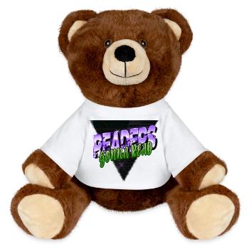 habitudes de lecture cadeau cadeau blagues geek déclaration - Nounours RecycelBär® marron - blanc - Devant