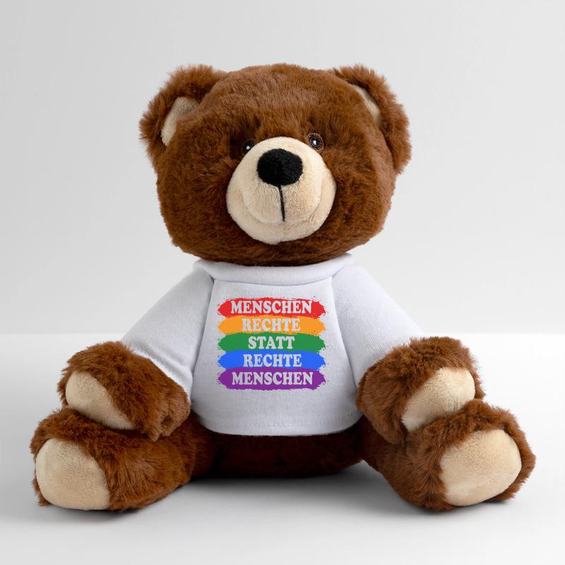 Menschenrechte statt rechte Menschen Regenbogen MiniFeet® RecycelBär® Braun