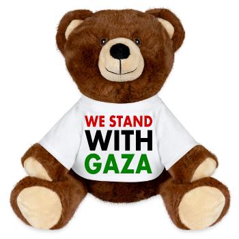 We stand with palestine - MiniFeet® RecycelBär® Teddy Bear Brown - white - Front