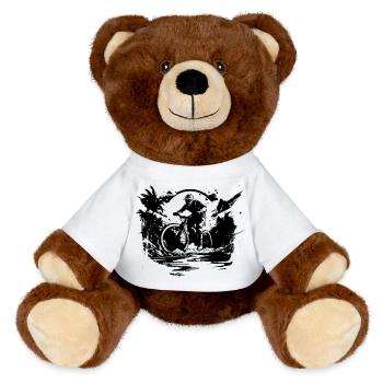 Mountain biking - MiniFeet® RecycelBär® Teddy Bear Brown - white - Front
