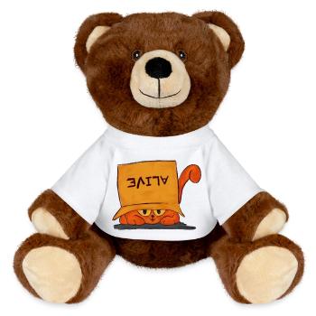 Le chat de Schrödinger - Nounours RecycelBär® marron - blanc - Devant
