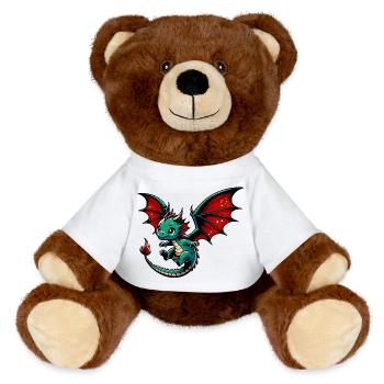 Dragon - MiniFeet® RecycelBär® Teddy Bear Brown - white - Front