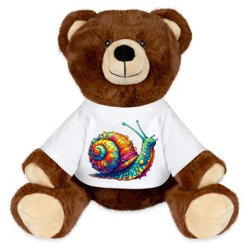 Schnecke - MiniFeet® RecycelBär® Braun - Weiß - Vorne