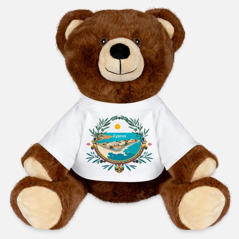 Motifs chypriotes - Nounours RecycelBär® marron - blanc