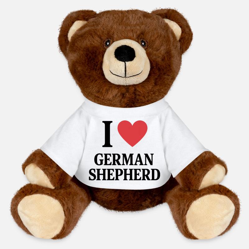I ❤️ BERGER ALLEMAND - Nounours RecycelBär® marron - blanc