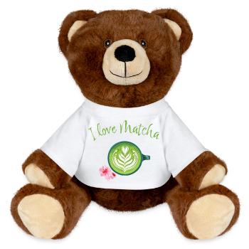 Matcha love - MiniFeet® RecycelBär® Teddy Bear Brown - white - Front
