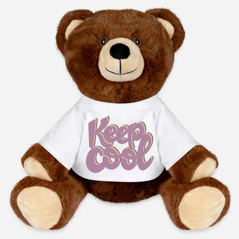 KEEP COOL - MiniFeet® RecycelBär® Teddy Bear Brown - white