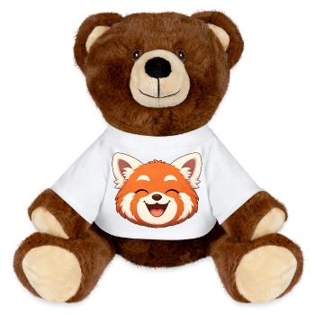 Paresseux, le panda roux tout sourire - Nounours RecycelBär® marron - blanc - Devant