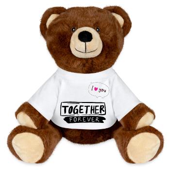 Together Forever - MiniFeet® RecycelBär® Teddy Bear Brown - white - Front