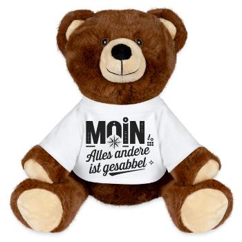  Moin Alles Andere Ist Gesabbel Norddeutsch - MiniFeet® RecycelBär® Braun - Weiß - Vorne
