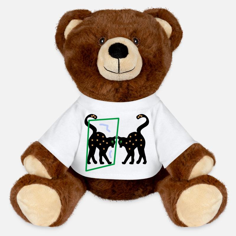 Spiegel das Kätzchen, Abstraktion - MiniFeet® RecycelBär® Braun - Weiß