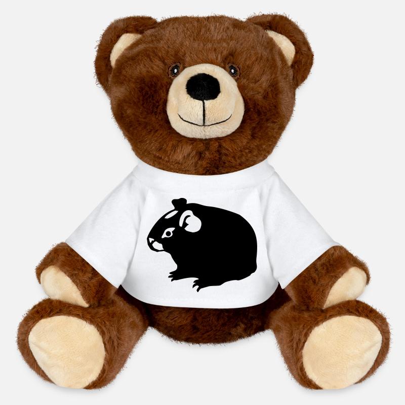 Les cochons d'Inde (2) monochrome - Nounours RecycelBär® marron - blanc