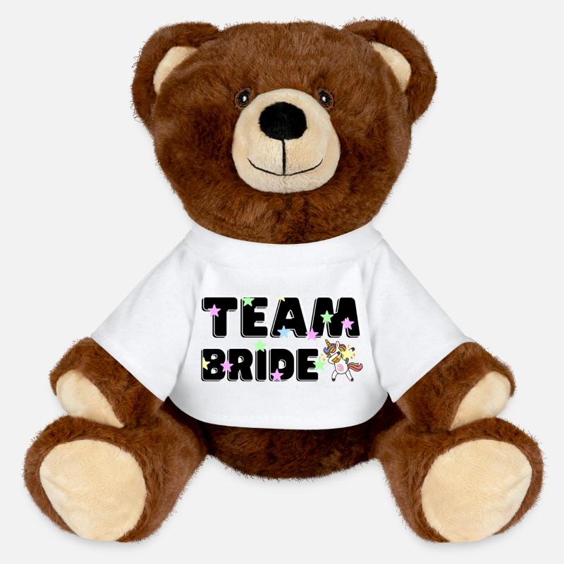Magical Team Bride Hen Party - MiniFeet® RecycelBär® Teddy Bear Brown - white